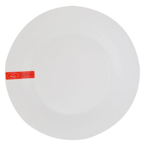Plato llano de cerámica 27 cm blanco