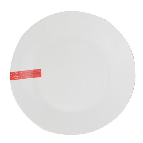 Plato llano de cerámica 23 cm blanco