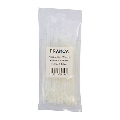 Precinto franca 3.6x150 mm 100 un. blanco
