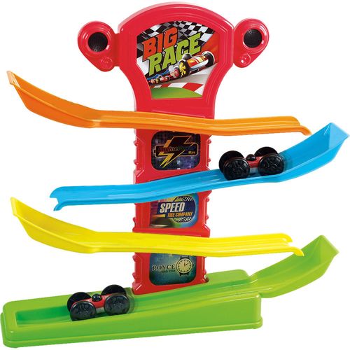 Pista zig-zag con vehículos