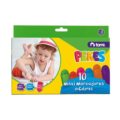 Marcadores Maxi Pekes 10 Colores