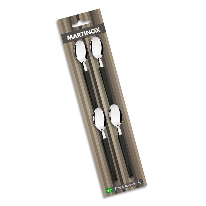 Set-x-4-cucharas-de-cafe-acero-inoxidable-mango-negro-0