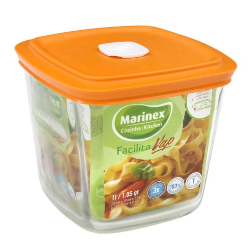 Contenedor 1 L vidrio con tapa hermética