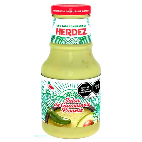 Salsa de guacamole picante HERDEZ 240 g