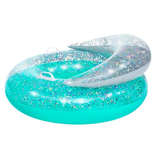 Sillón inflable redondo con glitter