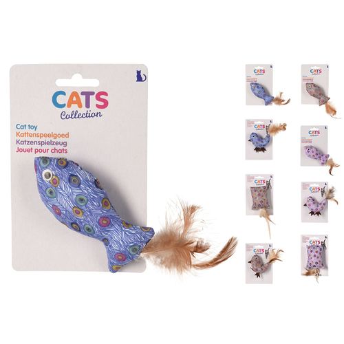 Pez con pluma para gato