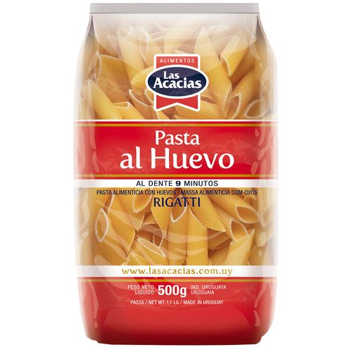 Fideos al huevo LAS ACACIAS rigatti 500 g