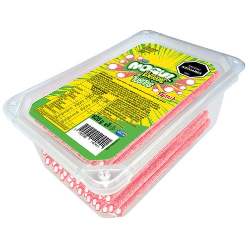 Gelatinas Tubitos MOGUL Extreme Frutilla 620 g