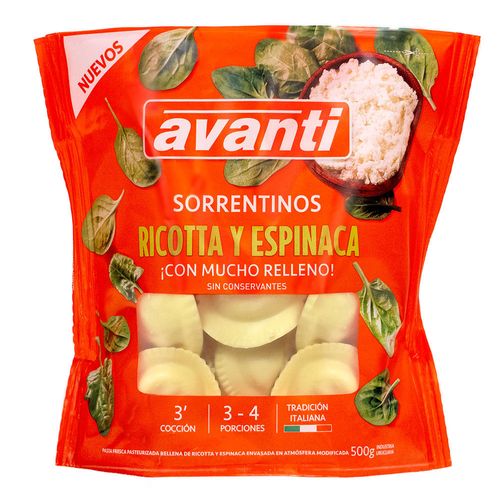 Sorrentinos AVANTI ricotta y espinaca 500 g