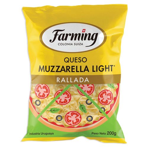 Queso muzzarella light rallada FARMING 200 g