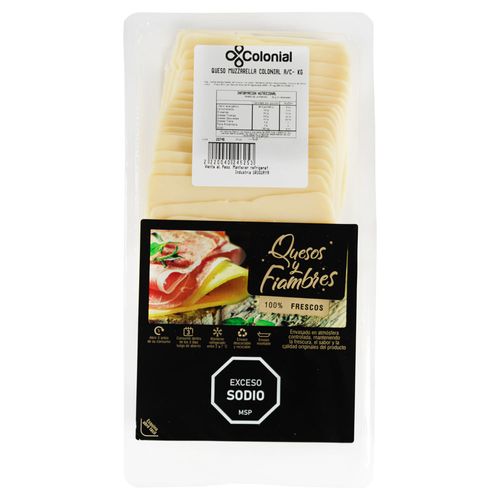 Queso muzzarella COLONIAL atmósfera controlada x 250 g