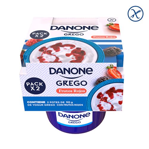 Yogur DANONE griego frutos rojos 180 g