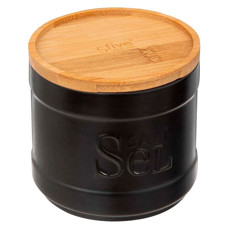 Salero-Ceramica-Negro-con-tapa-Bambu-10x11-cm-0