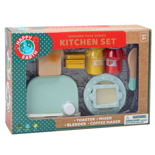 Set de tostadora y accesorios de madera