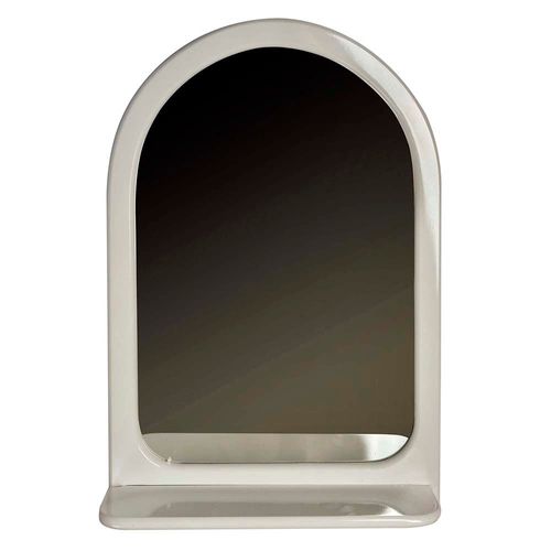 Espejo medio punto con repisa mdf laqueado blanco