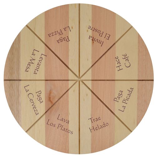 Plato 32 cm madera pino ranurado lúdico