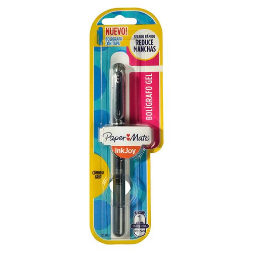 Bolígrafo gel secado rápido negro punta 0.7 mm