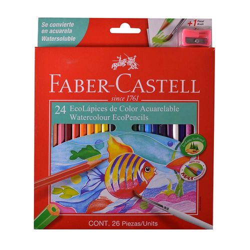 Lápices de colores FABER acuarelables 24 un.