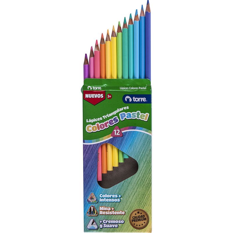 Lapices-de-colores-TORRE-triangulares-12-colores-pastel-0
