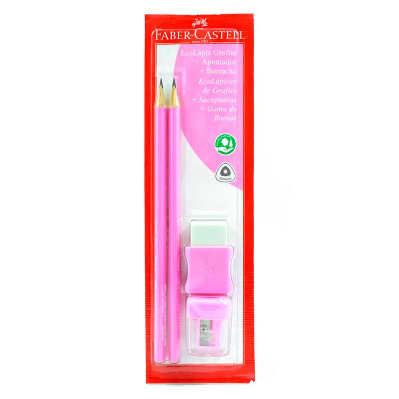 Lapices-FABER-pastel-rosa-2-lapices---goma-con-protector---sacapuntas-0