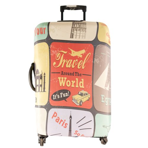 Funda para Valija Estampada Países talle l