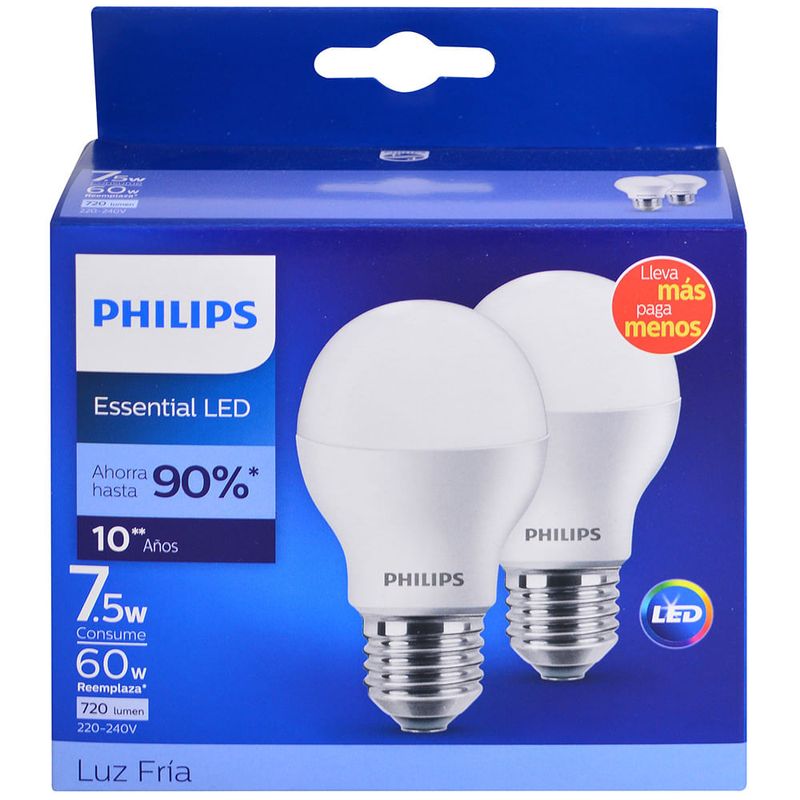 Pack-led-PHILIPS-x-2-Essensial-75w-6500k-e27-0