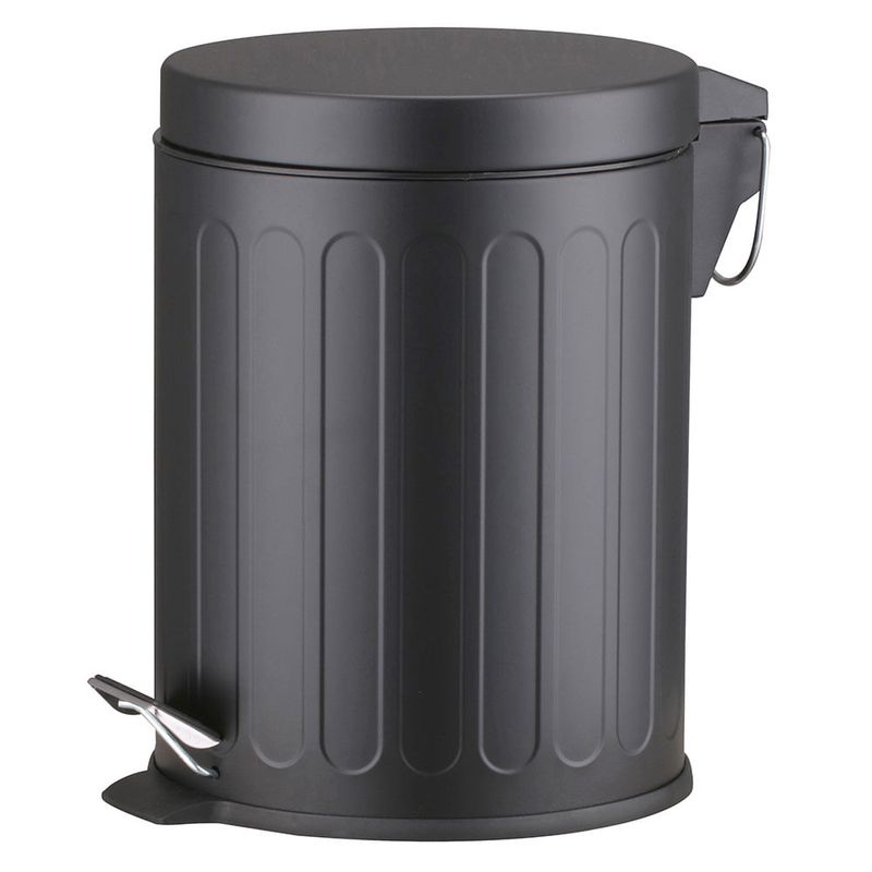 Papelera-con-pedal-5-L-redonda-HOME-negra-26x205x28-cm-0