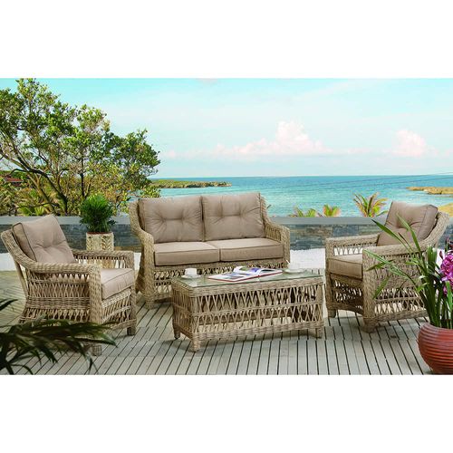 Juego de jardín sofá calado + 2 sillones + mesa de café