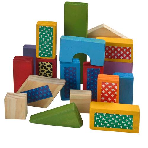 Bolsa construcción con piezas estampada.mix grande