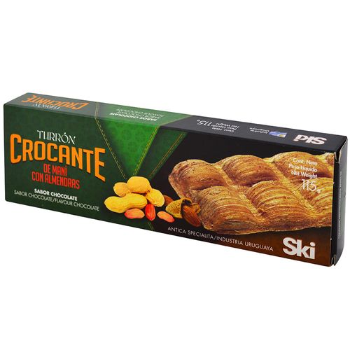 Turrón crocante maní con chocolate SKI 115 g