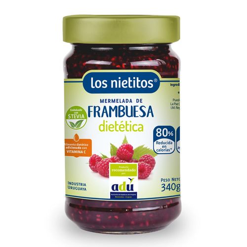 Mermelada LOS NIETITOS frambuesa cero % azúcar 340 g