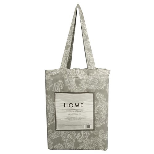 Juego de sabanas HOME Full Microfibra arabescos verde
