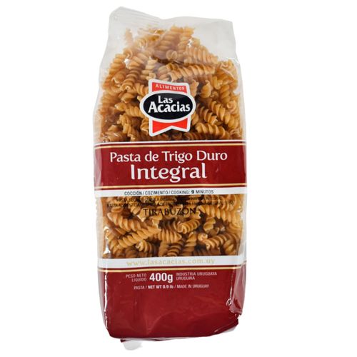 Fideo tirabuzón integal LAS ACACIAS 400 g