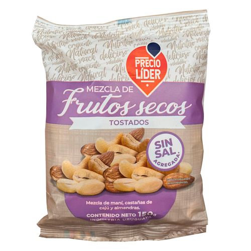 Mix de frutos secos sin sal PRECIO LÍDER 150 g