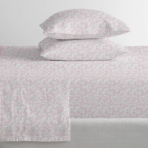 Juego de sabanas HOME King Microfibra arabescos rosa