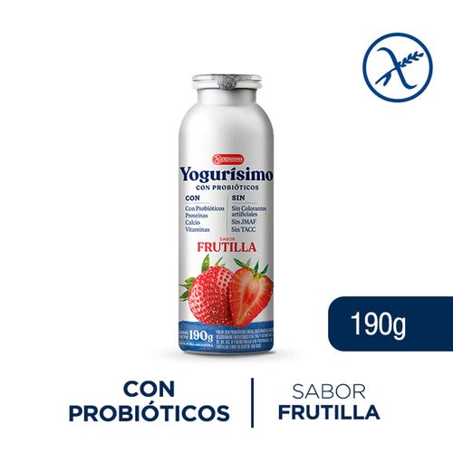 Yogur YOGURISIMO botellita frutilla 190 g