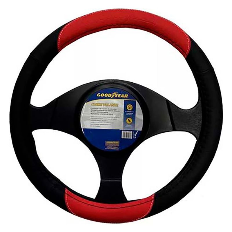 Cubre-volante-GOODYEAR-negro-y-rojo-pvc-38-cm-0