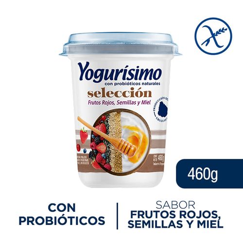 YOGURISIMO selección frutos rojos con miel y semillas 460 g