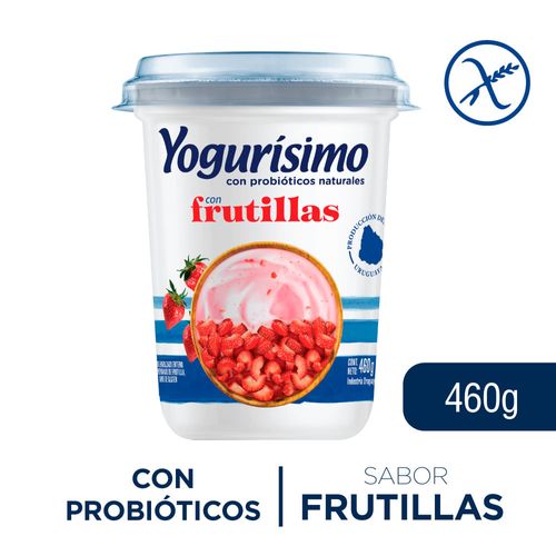 Yogurt YOGURISIMO natural con frutilla 460 g