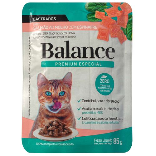 Alimento BALANCE gato castrado salmón 85 g
