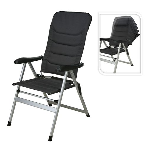 Silla Plegable Acolchonada en Aluminio 76x57x118 cm