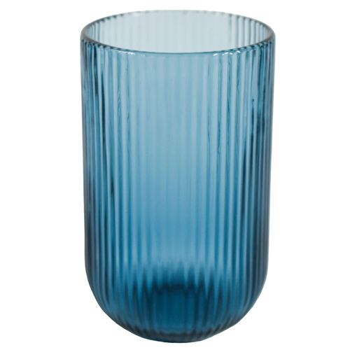Vaso de vidrío 13 x 8 cm azul
