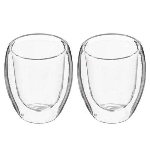 Set x 2 vasos de café de vidrío doble pared 70 ml