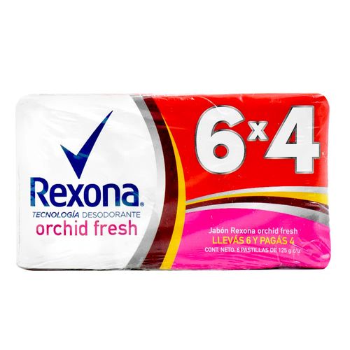Pack 6x4 jabón de tocador REXONA Orchid Fresh 125 g