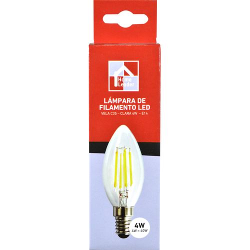 Lámpara HOME Leader Filamento led C35 claro 4 W E14