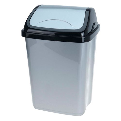 Papelera en plástico gris 10 L 25x20x38 cm