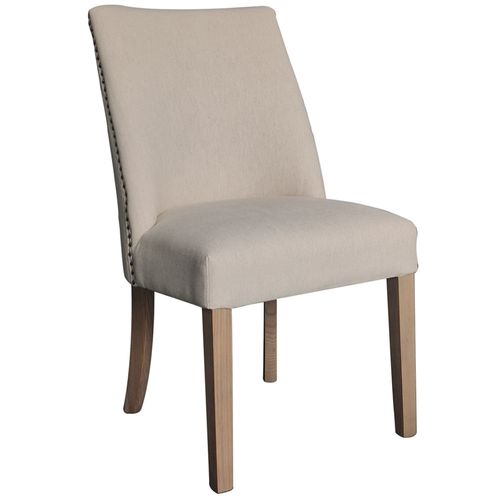 Silla de comedor tapizada beige 49x61x92 cm