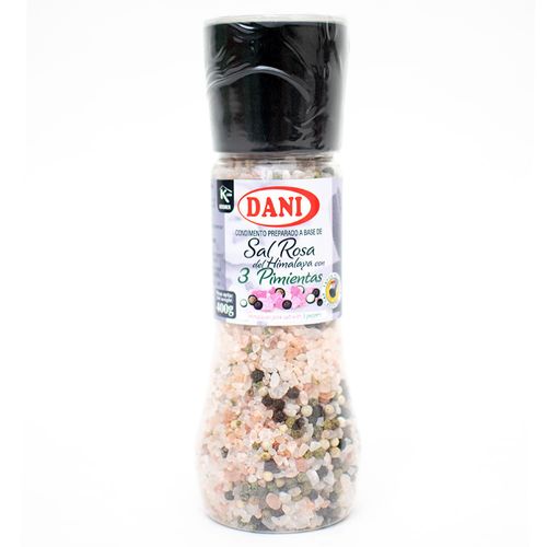 Sal rosa del Himalaya con 3 pimientas DANI 400 g