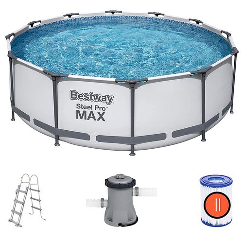 Piscina estructural BESTWAY 366x100 cm 9150 L con bomba-filtro-escalera