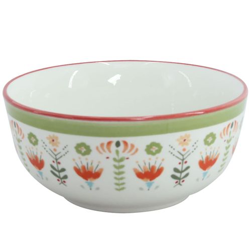 Bowl 510 ml floral verde y rojo